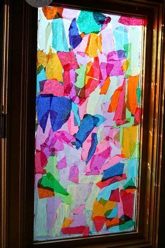 made to look like stain glass using colored tissue paper Crafts To Do ...