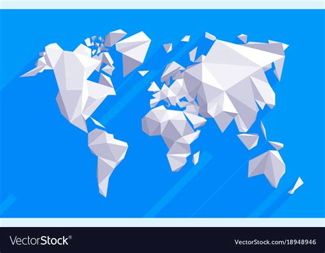 Origami world map Royalty Free Vector Image - VectorStock