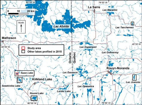 Map showing the locations of Swan Lake as well as the other four lake... | Download Scientific ...