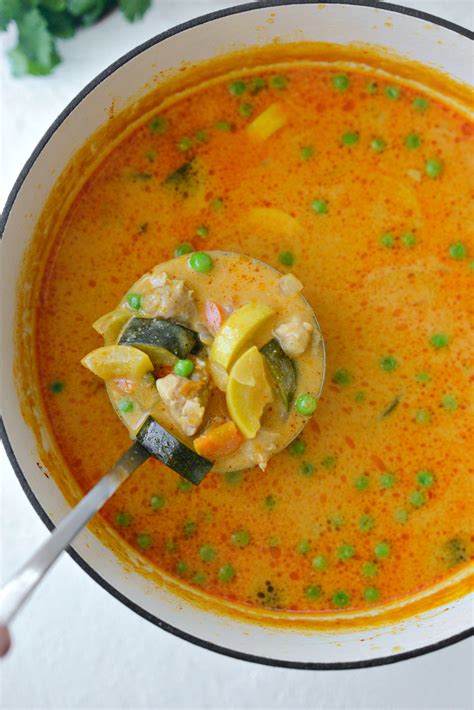 Thai Coconut Curry Chicken Soup - Simply Scratch