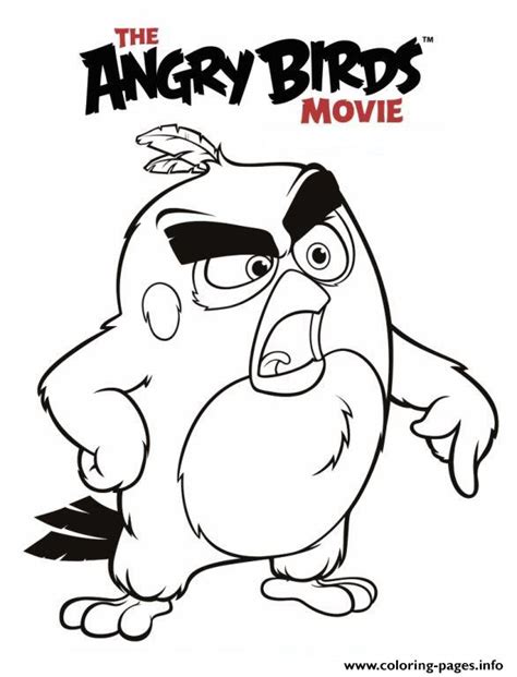 Angry Birds Movie Red Coloring Pages Printable