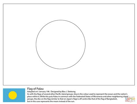 Flag of Palau coloring page | Free Printable Coloring Pages