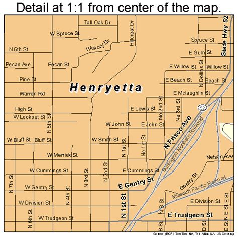 Henryetta Oklahoma Street Map 4033750