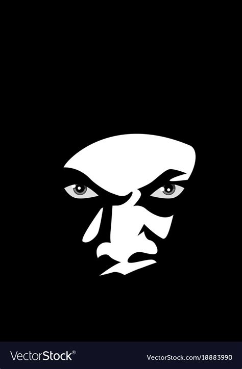 Man face lurking in the dark Royalty Free Vector Image