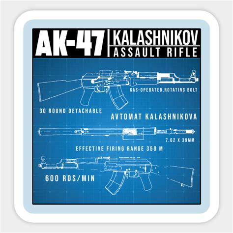 AK-47 BLUEPRINT - Ak47 - Sticker | TeePublic