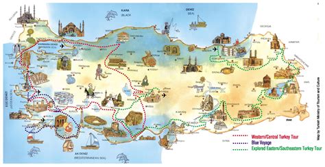 Travel map of Turkey | Turkey tourist, Turkey map, Europe map travel