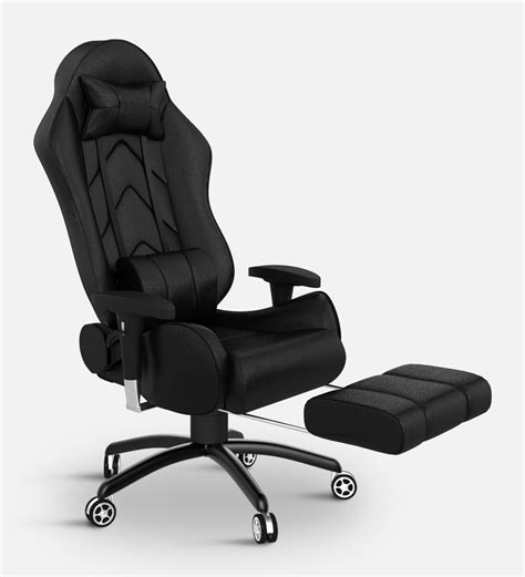 Buy Gold Gaming Chair With Footrest In Black Colour By ASE Gaming Online - Gaming Chairs ...