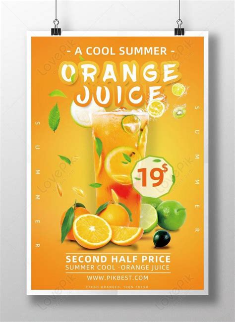 Simple and stylish fresh orange juice poster template image_picture ...