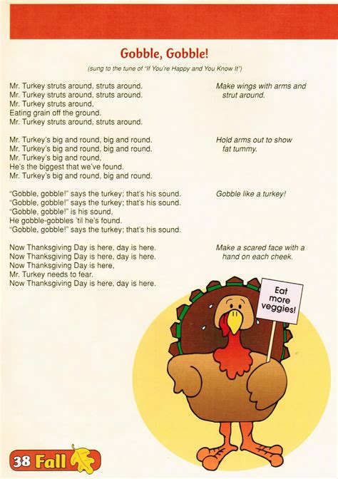 Gobble, Gobble Thanksgiving Song - compliments of Best of The Mailbox ...