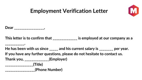 Letter Of Employment Verification For Visa - Infoupdate.org