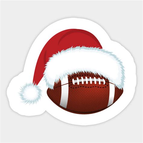 Santa Football Christmas - Football Christmas - Sticker | TeePublic