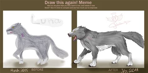 Before and After meme - wolf by Jevvelia on DeviantArt