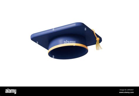Graduate high school, college or university cap isolated on the white background, 3d rendering ...