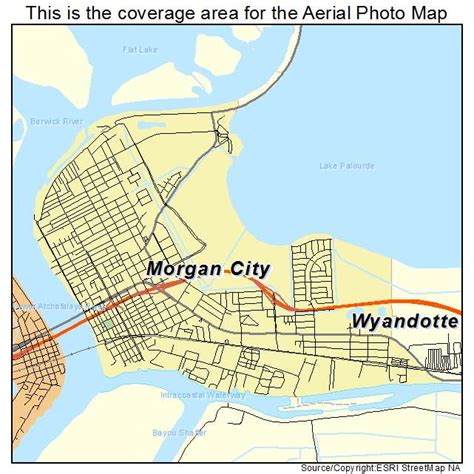 Aerial Photography Map of Morgan City, LA Louisiana