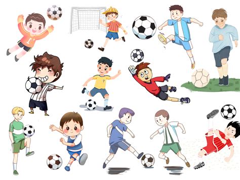 Kids playing football Clipart by Zyan on Dribbble