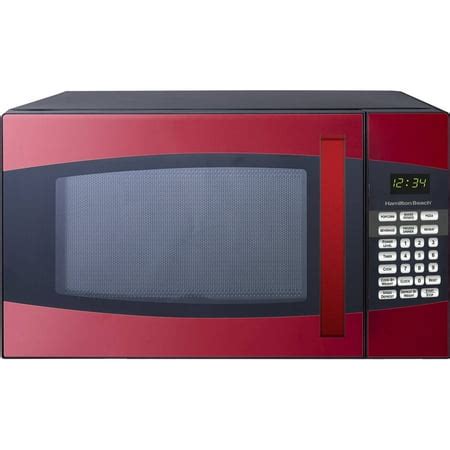 Hamilton Beach 0.9-cu. ft. Microwave Oven, Black/Red - Walmart.com