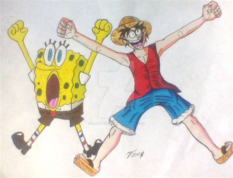 Spongebob and Monkey D Luffy by DrMatthew178 on DeviantArt