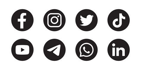 Black Social Media Icon Png