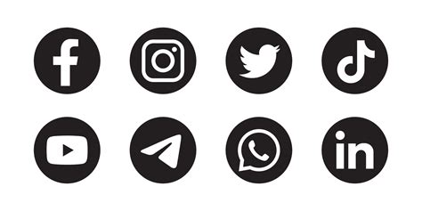 Free Black White Social Media Icons Icons By Icons By - vrogue.co