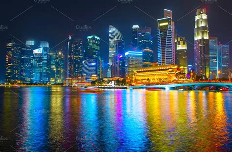 SIngapore skyline at night | High-Quality Architecture Stock Photos ...