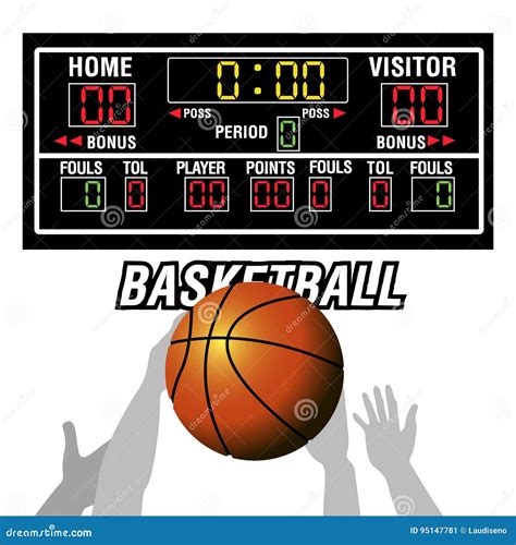 Isolated Basketball Scoreboard Stock Illustration - Illustration of score, graphic: 95147781