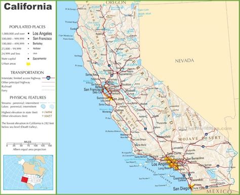 California highway map - Ontheworldmap.com