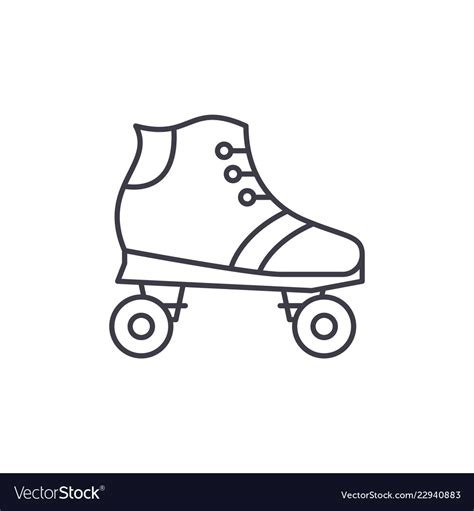 Roller skates line icon concept skates Royalty Free Vector