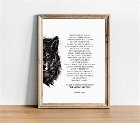 Tale of Two Wolves Quote Poster Native American Leadership - Etsy