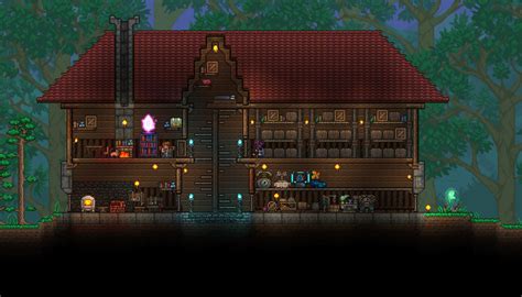 My Warehouse/Chest Room/Crafting Setup : r/Terraria