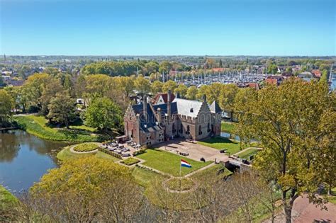 Aerial from the Radboud Castle in Medemblik in the Netherlands Stock Image - Image of medemblik ...