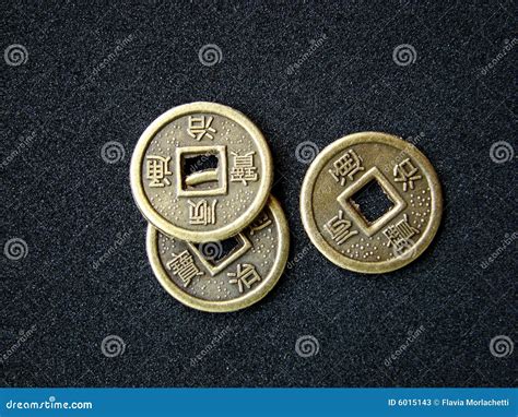 Chinese feng shui coins stock image. Image of three, culture - 6015143