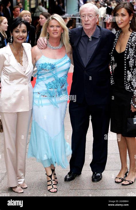 Sir Michael Caine with wife Shakira, daughters Dominique, blue, and Natasha at the European ...