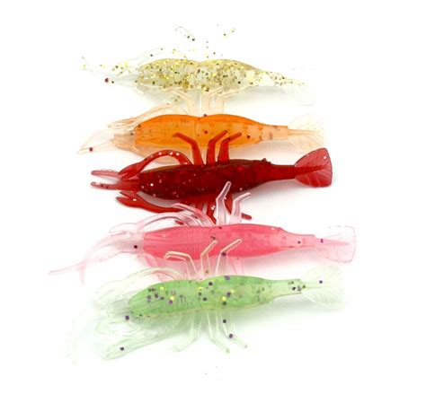 Soft Shrimp Fishing Lure for fish 3.6g/8cm Plastic Soft Swim Bait 25pcs/lot Plastic Soft Lure ...