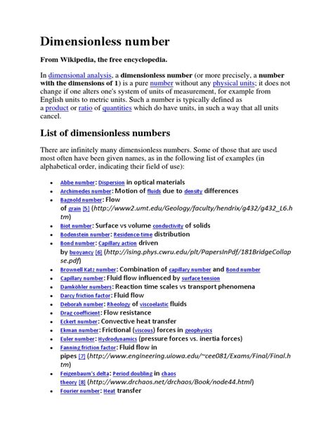 Important Dimensionless Numbers and Their Significance | PDF | Fluid ...