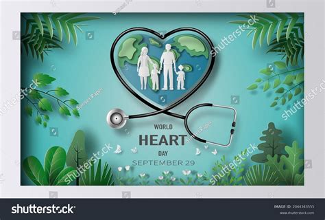 World Heart Day Concept Family Holding Stock Vector (Royalty Free ...