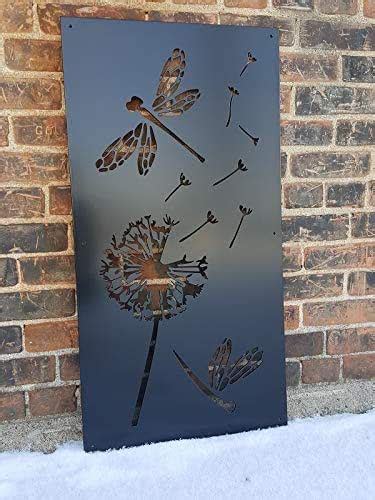 Dragonfly/Dandelion - Metal Privacy Screen Decorative Panel Outdoor : Amazon.ca: Handmade Products