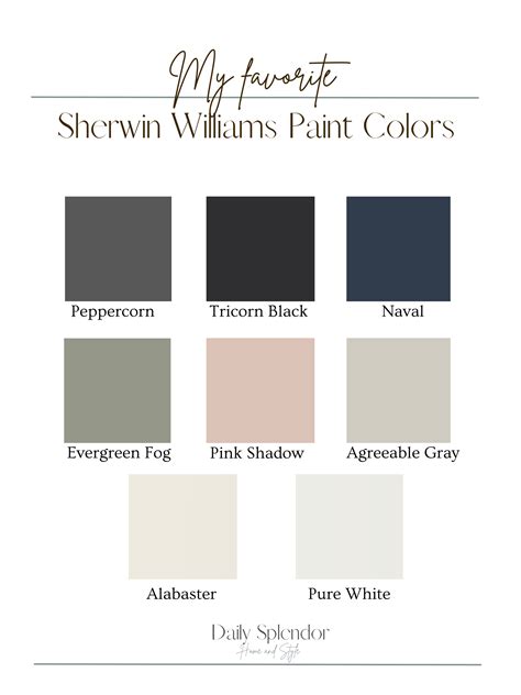 Favorite Sherwin Williams Paint Colors | Daily Splendor