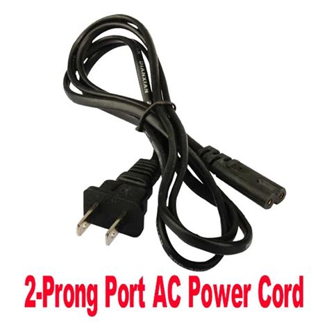 New US 2 Prong Port AC Power Cord Cable For Gaming Accessories Slim 2 ...