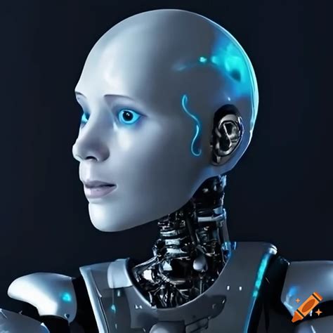 Image of a futuristic humanoid robot on Craiyon