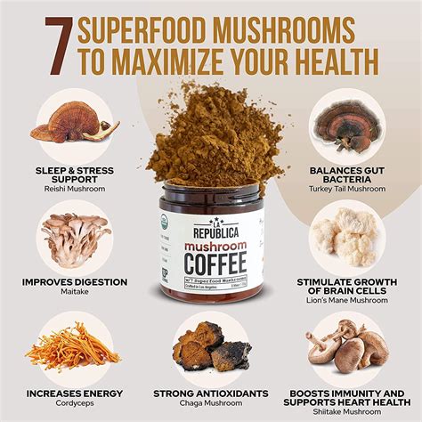 La Republica Organic Mushroom Coffee (30 Servings) with 7 Superfood Mushrooms, Great Tasting ...