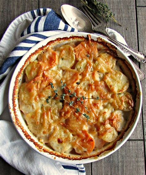 Yukon Gold Sweet Potato Au Gratin ~ A Gouda Life