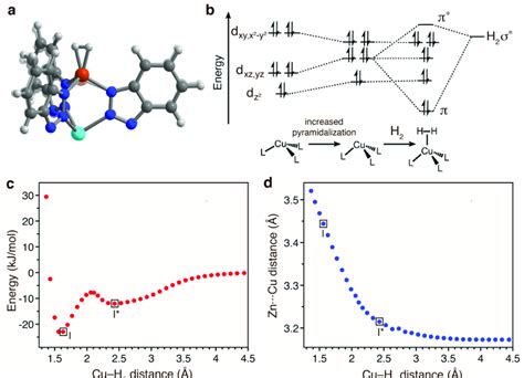 Structural and electronic changes associated with H 2 binding in Cu I... | Download Scientific ...