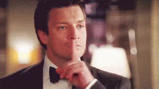 no, shut up, shh, shhh, nathan fillion, be quiet, shut – GIF