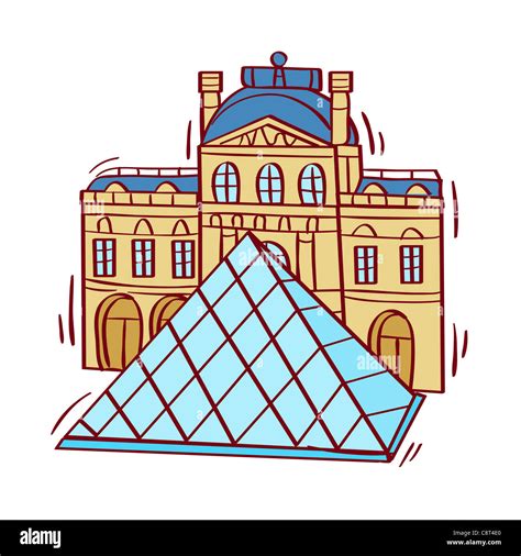 Illustration of Louvre Pyramid Stock Photo: 39868360 - Alamy