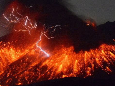 🔥 Volcanic Lightning: This rare phenomenon is likely created by ash picking up so much friction ...