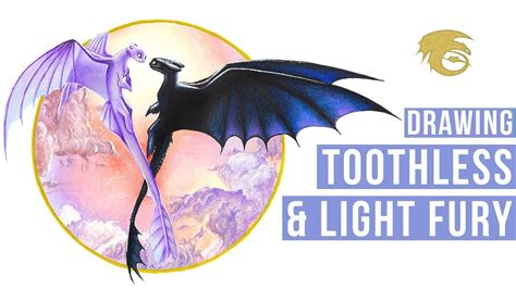 Drawing Toothless and Light Fury | HTTYD 3 - YouTube