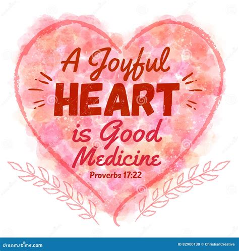 A Joyful Heart is Good Medicine Stock Illustration - Illustration of love, pink: 82900130