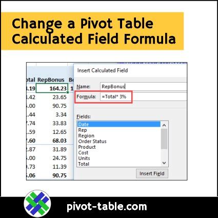 Change a Pivot Table Calculated Field Formula – Excel Pivot Tables