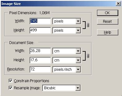 Changing image size to view on a display in Adobe Photoshop Elements