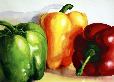 peppers | Vegetable painting, Veggie art, Fruit painting